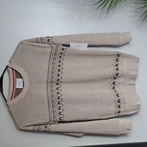Faze 1 Oat Fairisle Sweater Sz Large 14/16 New PTP:17.5" L:25"